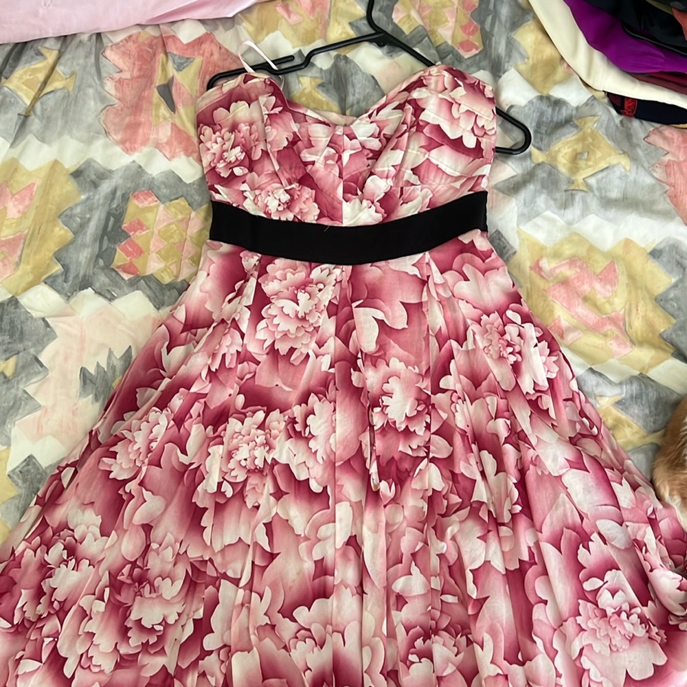 Maeve Anthropologie sweetheart neckline floral dress